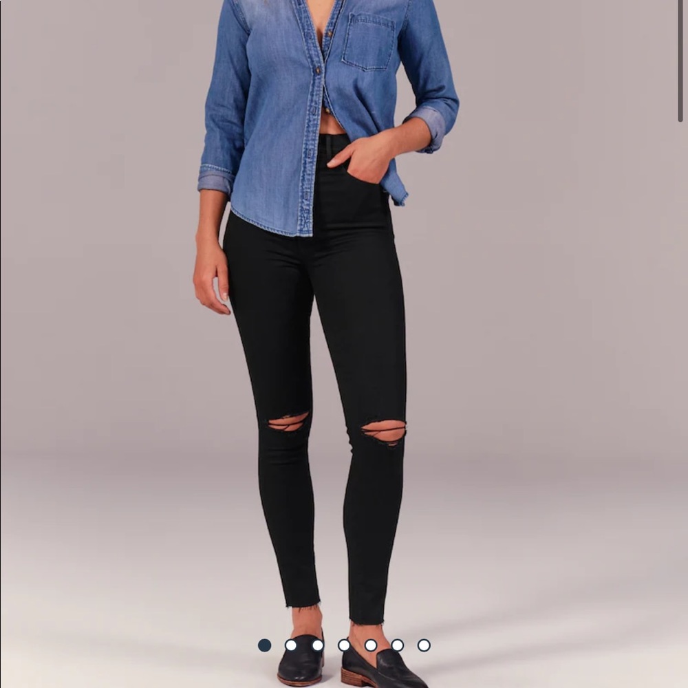 A&F High Rise Super Skinny Jeans in Black